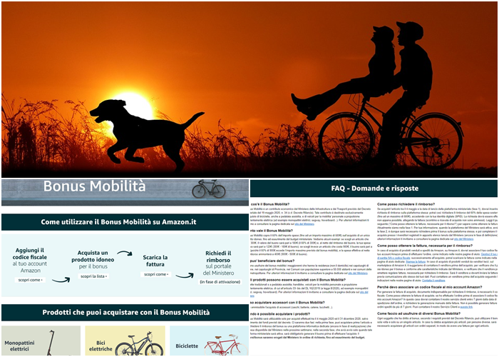 bonus mobilità per bici Amazon page